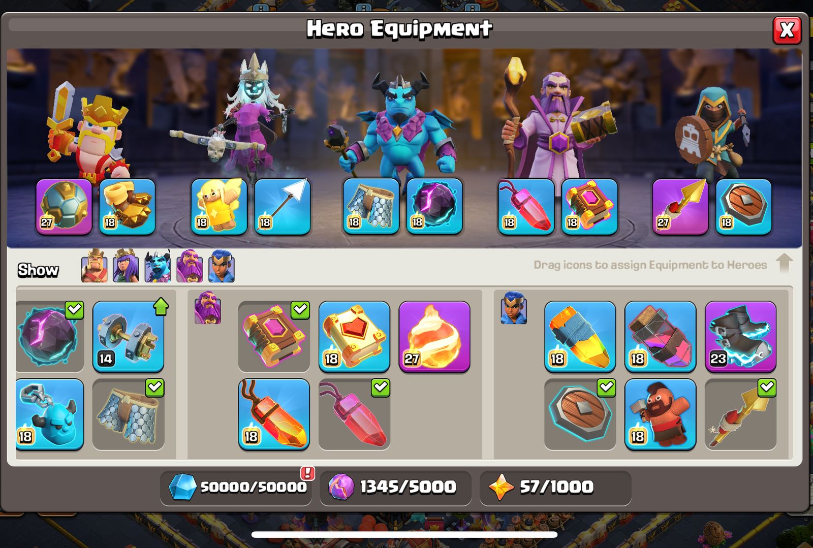 98% Max Base | 4 Maxed Heroes | Maxed Legendary & Other Equipment | 4000+ War Stars | 21K+ Legend Cups | XP 260+ - Thumbnail 2